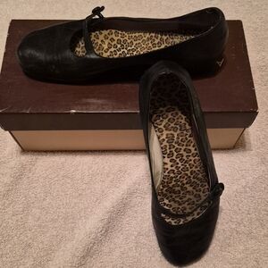 Antonio Melani Black Leather Mary Jane Flats Size 6.5 Dillard’s